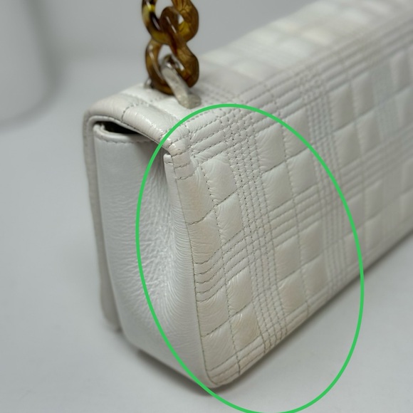 💯Authentic BURBERRY Small Lola Quilted White Leather Shoulder Bag - Picture 10 of 11